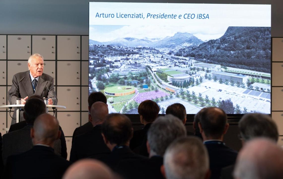 Arturo Licenziati, President and CEO of IBSA, at the inauguration of cosmos